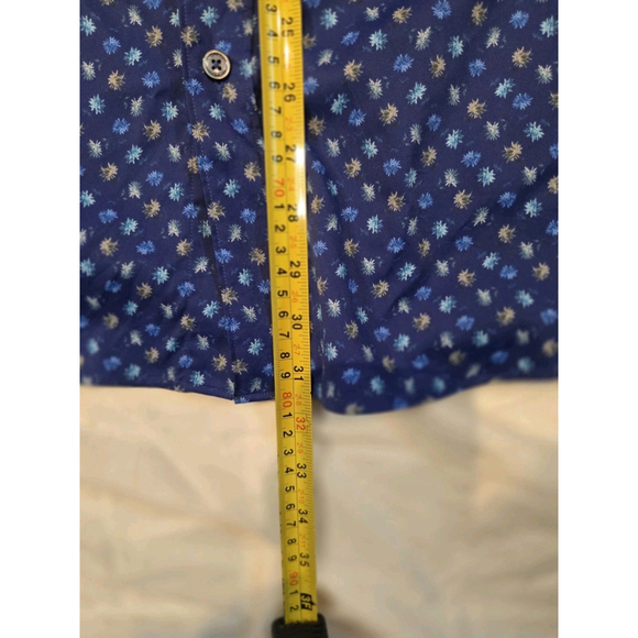 Bugatchi Men's Shirt Blue Long Sleeves Shaped Fit Size XL Pre-Owned - Picture 7 of 9